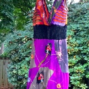 Rising International Boho Tie Dye Intricate Dress